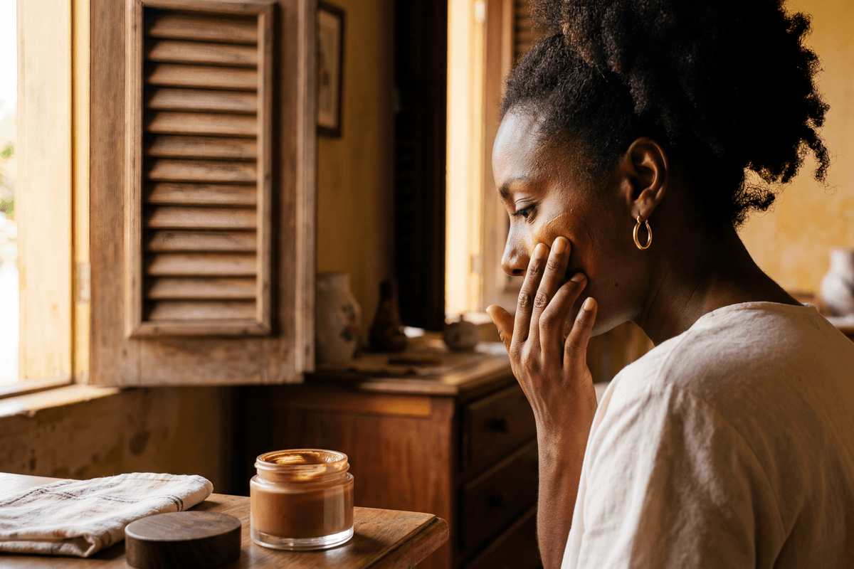 Capa editorial C+Med · melasma, luz visível e fotoproteção na pele negra.